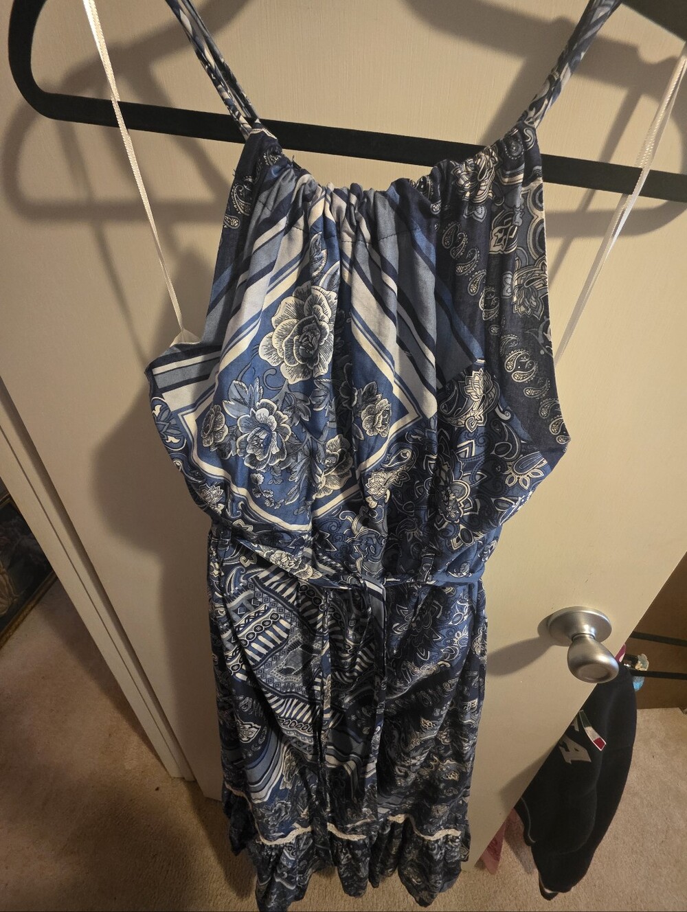 Lucky Brand Blue Floral Paisley Maxi Dress